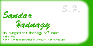 sandor hadnagy business card